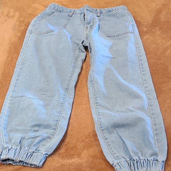 Denim - Light Blue Denim Jogger Pants